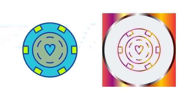 Unique Poker Chips Vector Icon
