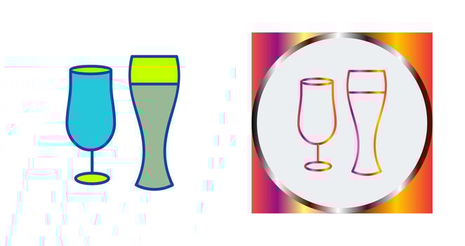 Unique Beer Glasses Vector Icon