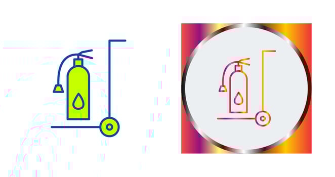 Unique Moveable Extinguisher Vector Icon