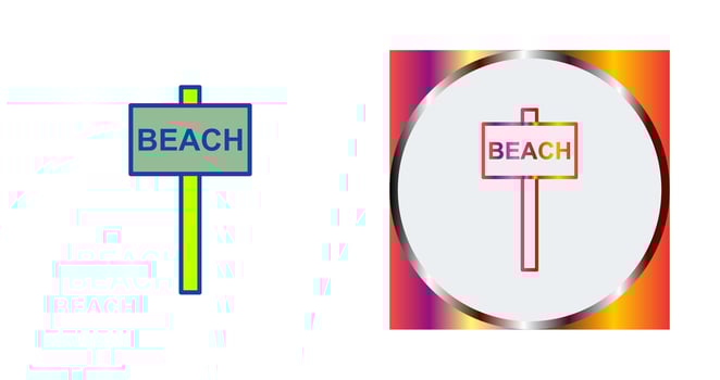 Beach Sign Vector Icon
