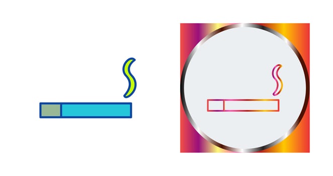 Unique Lit Cigarette Vector Icon