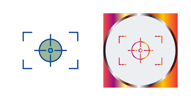 Unique Focus Horizontal Vector Icon
