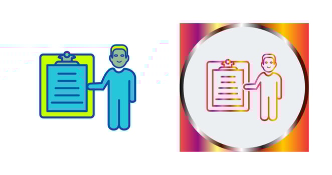 Unique Male Presenter Vector Icon