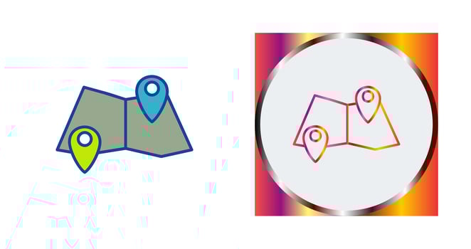 Folded Map Vector Icon