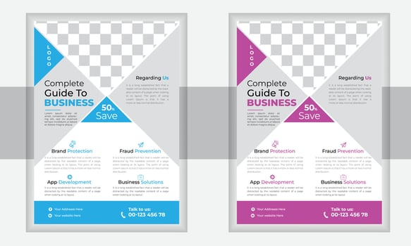Modern Corporate Creative Colorful Business Flyer Template with 2 color design template for poster flyer brochure cover. for poster flyer brochure cover triangle graphic elements vector