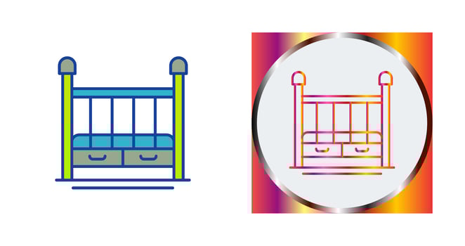 Baby Crib Vector Icon