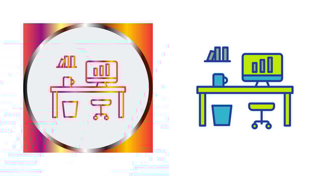 Office Desk Vector Icon