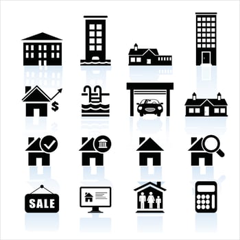 Property. Buildings, houses, agreements and warehouses. Property protection. A house is sold. Pixel Perfect Vector Thin Line Icon.