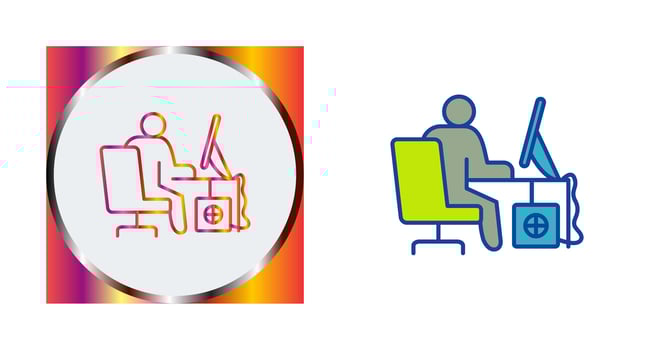 Computer Worker Vector Icon