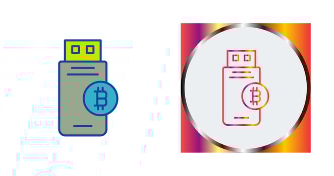 Bitcoin Usb Device Vector Icon