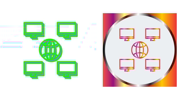 Unique Company Network Vector Icon