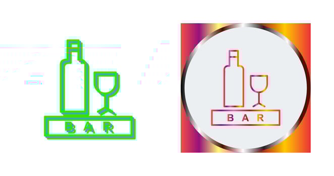Unique Bar Sign Vector Icon