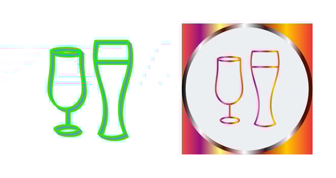 Unique Beer Glasses Vector Icon