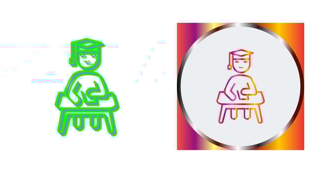 Unique Studying on Desk Vector Icon