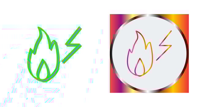 Unique Electricity Fire Vector Icon