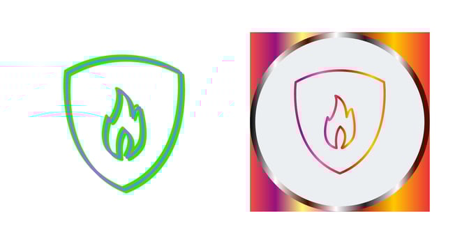 Unique Fire Shield Vector Icon