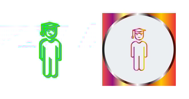 Unique Student Standing Vector Icon
