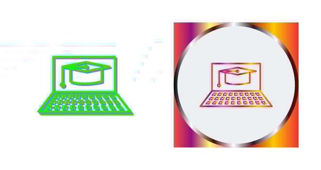Unique Online Graduation Vector Icon