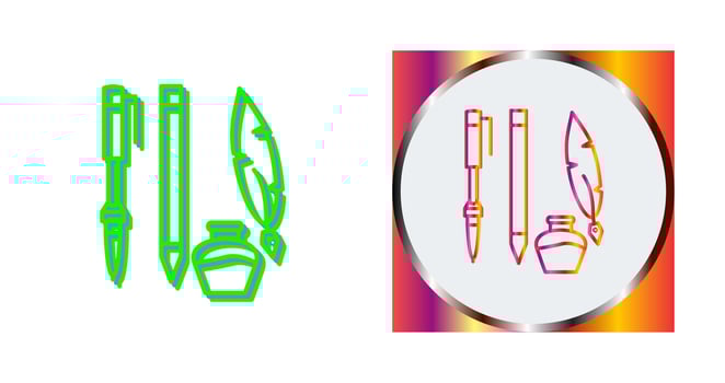 Unique Writing Equipment Vector Icon