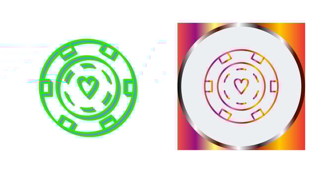 Unique Poker Chips Vector Icon