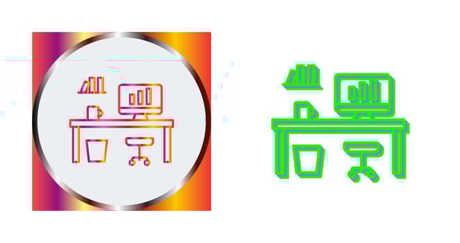 Office Desk Vector Icon