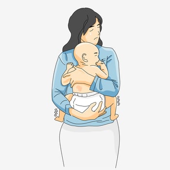 mother hug crying baby skin irritation vector