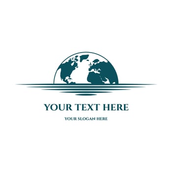 Sunset Sunrise World Globe Earth Planet Logo Design vector