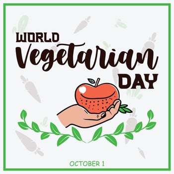 World Vegetarian Day. World Vegetarian Day is observed annually around the planet on October 1. world vegetarian day banner design. poster, banner, cover, latter, page, vector, flyer, brushier vector