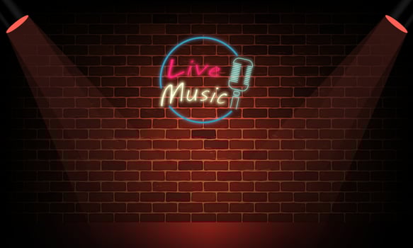 neon sign stage light background vector