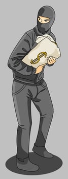 thief steal money, data, information, privacy vector