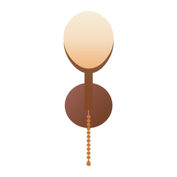 Old fashioned wall lamp in flat style. All Objects Are Repainted. vector