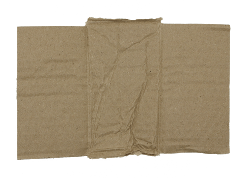 A sheet of corrugated paper is torn into pieces on transparent background png file