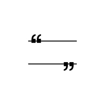 Quotation Marks Icon Symbol, can use for space for Quote, Tittle, Speech, Advice, Memo, Poetry, or Graphic Design Element. Vector Illustration