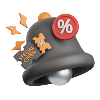 3d rendering discount notification isolated useful for sale, discount, promo and marketing design png