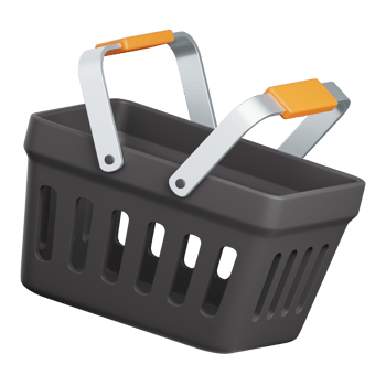 3d rendering empty basket isolated useful for sale, discount, advertising, promo and marketing design png