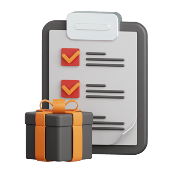 3d rendering gift list isolated useful for sale, discount, advertising, promo and marketing design png