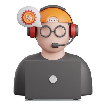 3d rendering 24 hours customer service isolated useful for sale, discount, promo and marketing png