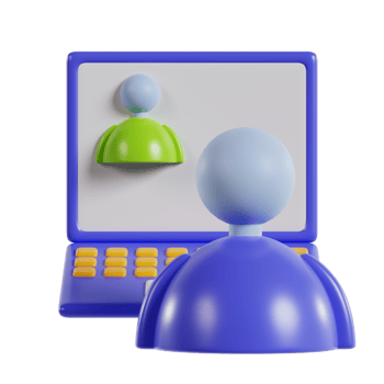 3d illustration of online conference icons png