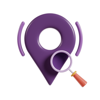 3d illustration of local research icon rendering png