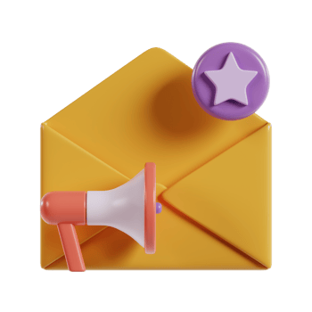 3d illustration of mail promotion icon rendering png