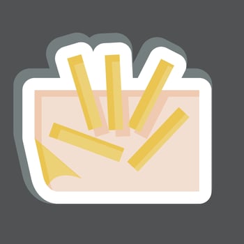 Sticker French Fries. related to Breakfast symbol. simple design editable. simple illustration vector