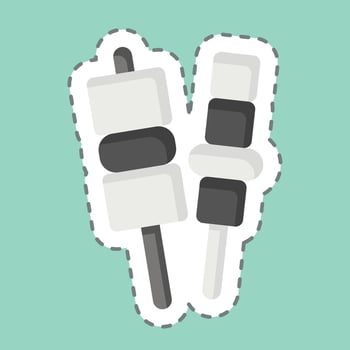 Sticker line cut Barbecue. related to Breakfast symbol. simple design editable. simple illustration vector