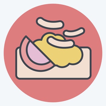 Icon Macaroni. related to Breakfast symbol. color mate style. simple design editable. simple illustration vector
