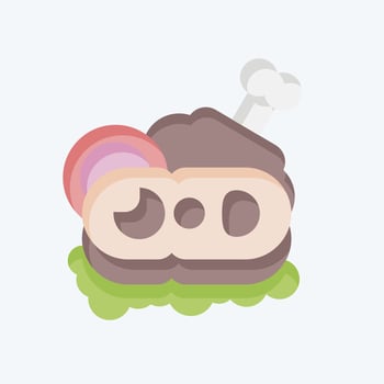 Icon Ham. related to Breakfast symbol. flat style. simple design editable. simple illustration vector