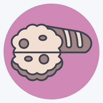 Icon Bread. related to Breakfast symbol. color mate style. simple design editable. simple illustration vector