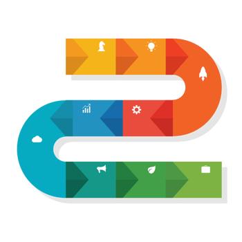 Nine step path infographic png