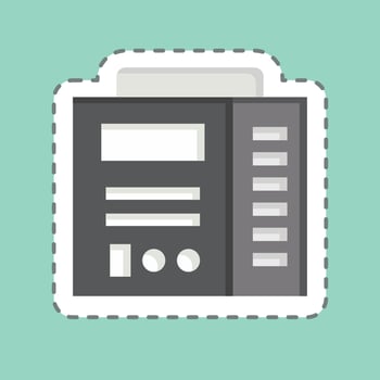 Sticker line cut Welding Machine. related to Welder Equipment symbol. simple design editable. simple illustration vector