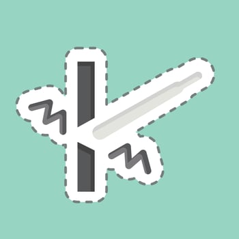 Sticker line cut Welding. related to Welder Equipment symbol. simple design editable. simple illustration vector