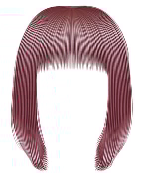 trendy hairs pink colors . kare fringe . beauty fashion vector