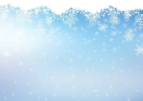 Falling Christmas snowflakes background vector